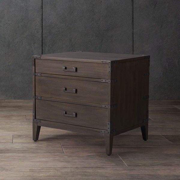 Safavieh Nisha 3 Drawer Wood Nightstand - Light Brown | Nightstands | Modishstore