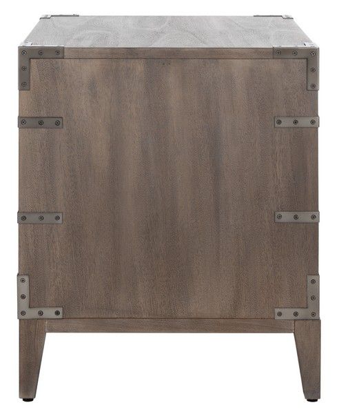 Safavieh Nisha 3 Drawer Wood Nightstand - Light Brown | Nightstands | Modishstore - 4