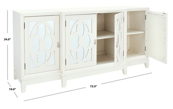 Safavieh Madeleine Mirrored Sideboard - White | Sideboards | Modishstore - 5