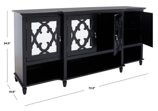 Safavieh Juliette Mirrored Sideboard - Black | Sideboards | Modishstore - 5