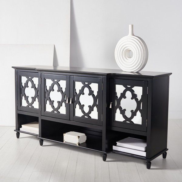 Safavieh Juliette Mirrored Sideboard - Black | Sideboards | Modishstore