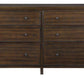 Safavieh Tobias 6 Drawer Dresser - Dark Walnut | Dressers | Modishstore - 2