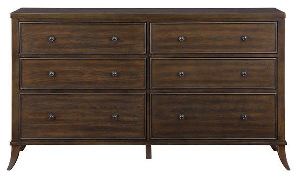 Safavieh Tobias 6 Drawer Dresser - Dark Walnut | Dressers | Modishstore - 2