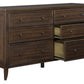 Safavieh Tobias 6 Drawer Dresser - Dark Walnut | Dressers | Modishstore - 4