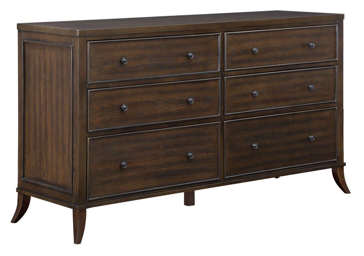 Safavieh Tobias 6 Drawer Dresser - Dark Walnut | Dressers | Modishstore - 3