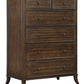 Safavieh Tobias 6 Drawer Tall Dresser - Dark Walnut | Dressers | Modishstore - 3
