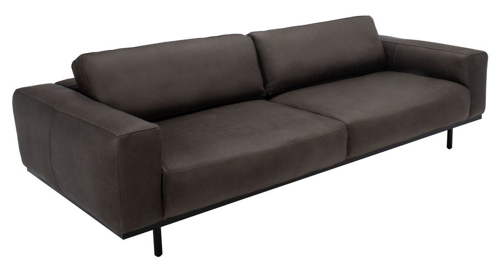 Safavieh Elyssa Leather Sofa - Graphite | Sofas | Modishstore - 3