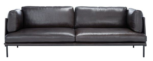 Safavieh Harriet Leather Sofa - Graphite | Sofas | Modishstore - 2