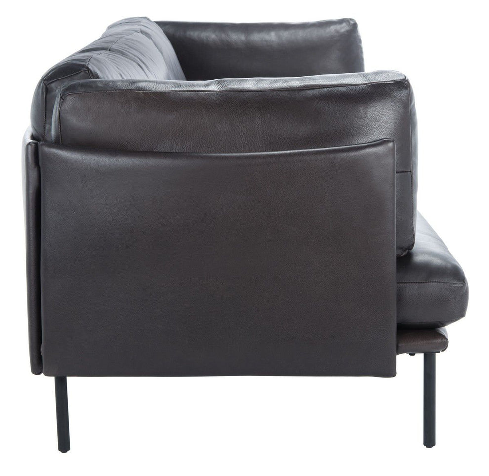 Safavieh Harriet Leather Sofa - Graphite | Sofas | Modishstore - 4