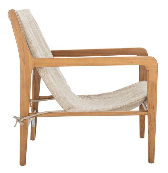 Safavieh Osmond Linen Sling Chair - Sand | Accent Chairs | Modishstore - 4