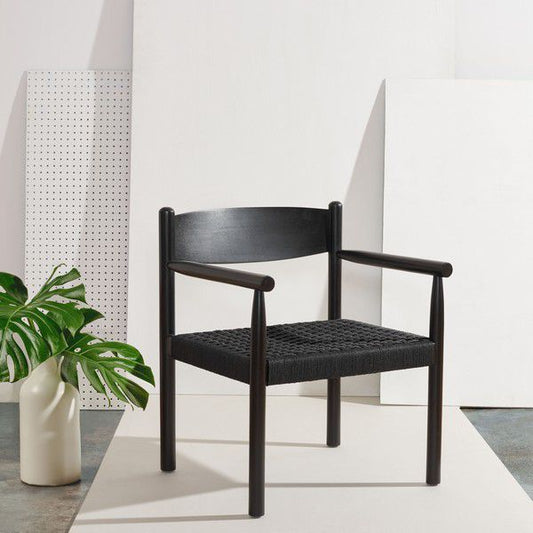 Safavieh Adalee Danish Rope Accent Chai - Black | Accent Chairs | Modishstore