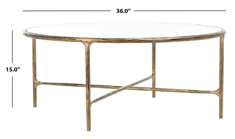 Safavieh Jessa Round Metal Coffee Table - Brass | Coffee Tables | Modishstore - 8