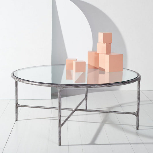 Safavieh Jessa Round Metal Coffee Table - Silver | Coffee Tables | Modishstore