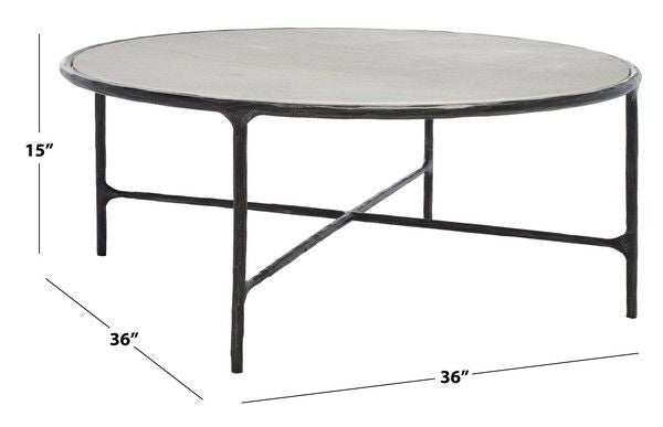 Safavieh Jessa Round Metal Coffee Table - Black | Coffee Tables | Modishstore - 3