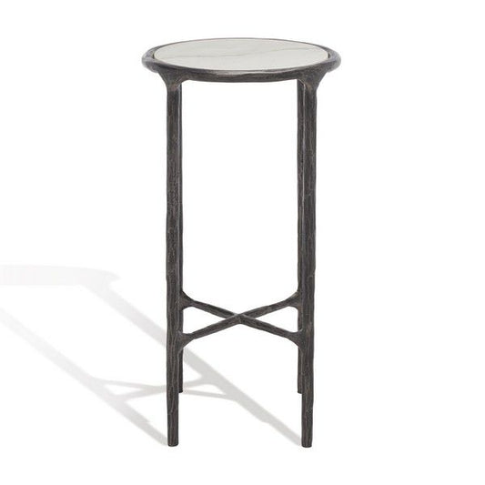 Safavieh Jessa Metal Tall Rd End Table - Black | Accent Tables | Modishstore