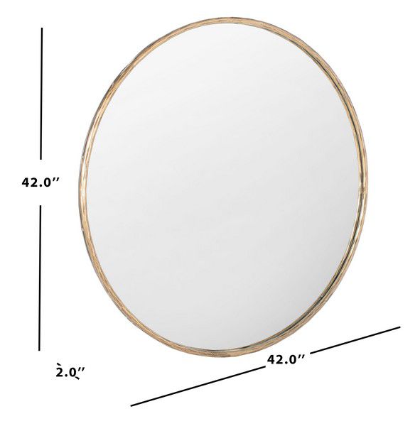 Safavieh Renee Round Metal Mirror - Brass | Mirrors | Modishstore - 3