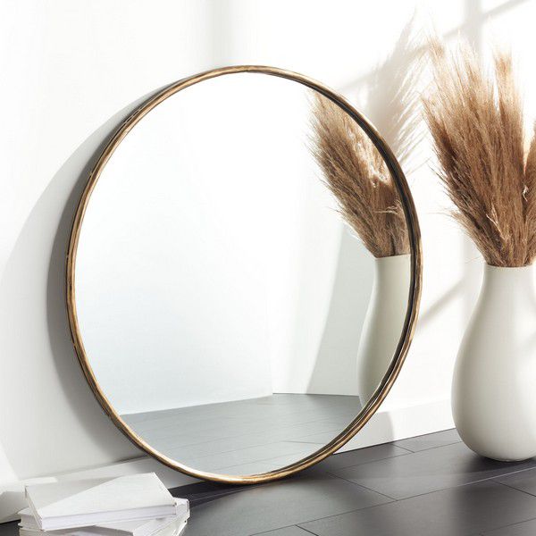 Safavieh Renee Round Metal Mirror - Brass | Mirrors | Modishstore