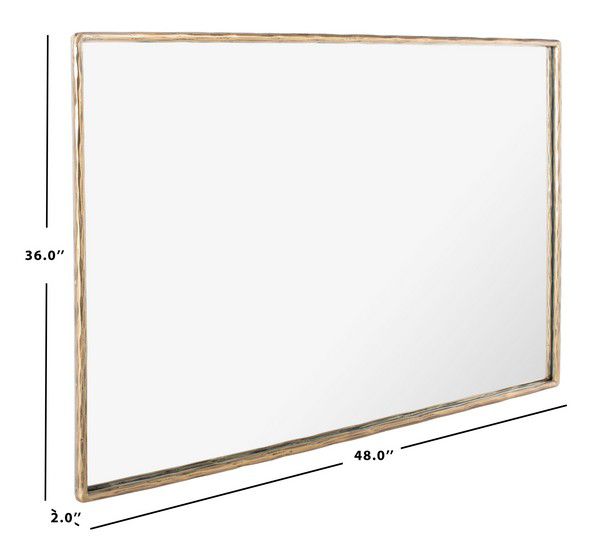Safavieh Trish Large Rectangle Mirror - Brass | Mirrors | Modishstore - 3
