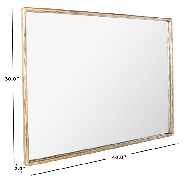 Safavieh Trish Small Rectangle Mirror - Brass | Mirrors | Modishstore - 4