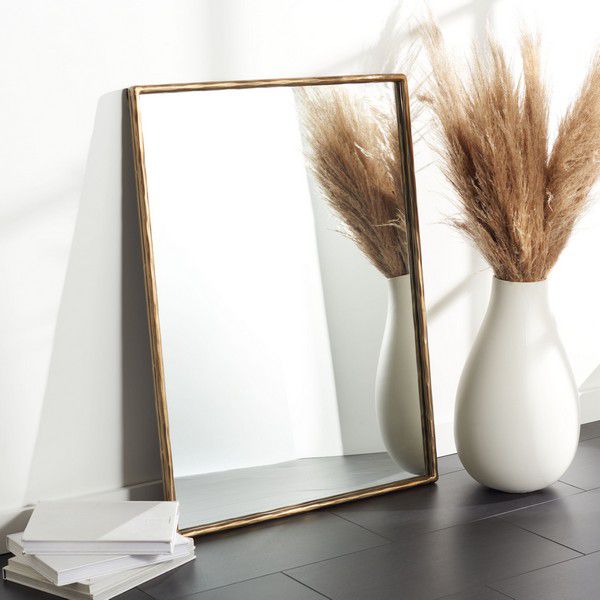 Safavieh Trish Small Rectangle Mirror - Brass | Mirrors | Modishstore