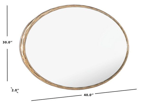 Safavieh Jebediah Oval Metal Mirror - Brass | Mirrors | Modishstore - 3