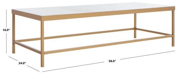 Safavieh Caralyn Rect Marble Coffee Tab - White | Coffee Tables | Modishstore - 3