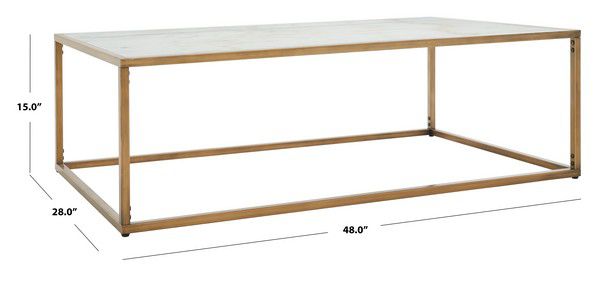 Safavieh Brynna Rect Marble Coffee Table - Bronze | Coffee Tables | Modishstore - 3