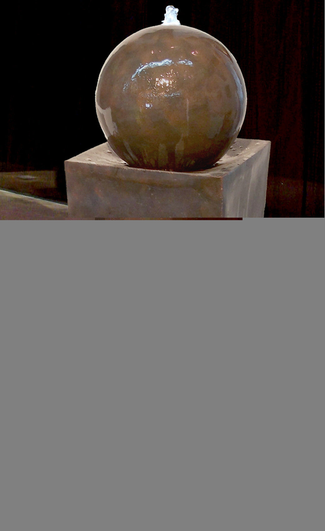 Screen Gems Coppery Finish Square Tall Vase W/Ball Fountain - SGS3201LED | Outdoor Decor | Modishstore-2
