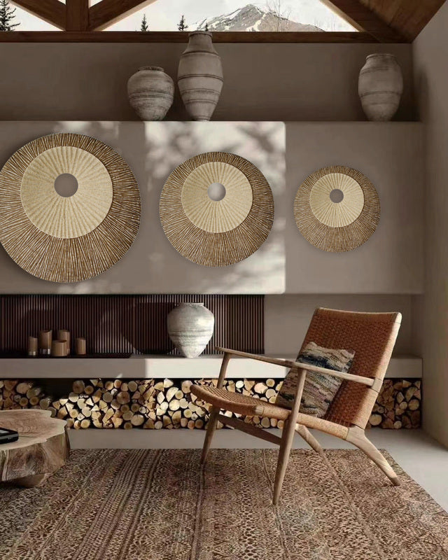 Screen Gems Round Double Layer Ribbed Wall Plaque | Wall Decor | Modishstore