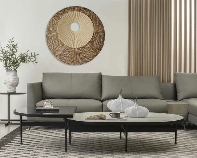 Screen Gems Round Double Layer Ribbed Wall Plaque | Wall Decor | Modishstore-3