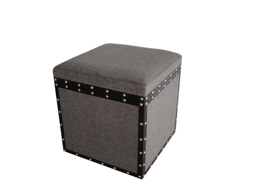 Screen Gems Mandalay Square Tweed Storage Stool - SGT0A25 | Stools & Benches | Modishstore