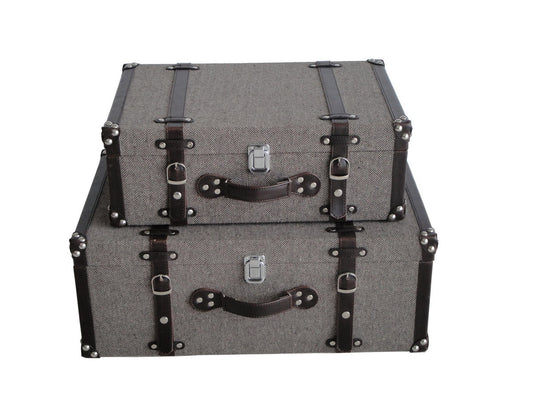 Screen Gems Mandalay Tweed Suitcases - SGT0A28SL | Cabinets | Modishstore