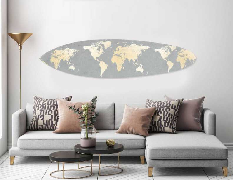 Screen Gems Around The World Surfboard Wall Art SGW91906 | Wall Art | Modishstore