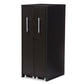 baxton studio lindo dark brown wood bookcase with two pulled out doors shelving cabinet | Modish Furniture Store-4