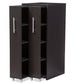 baxton studio lindo dark brown wood bookcase with two pulled out doors shelving cabinet | Modish Furniture Store-5