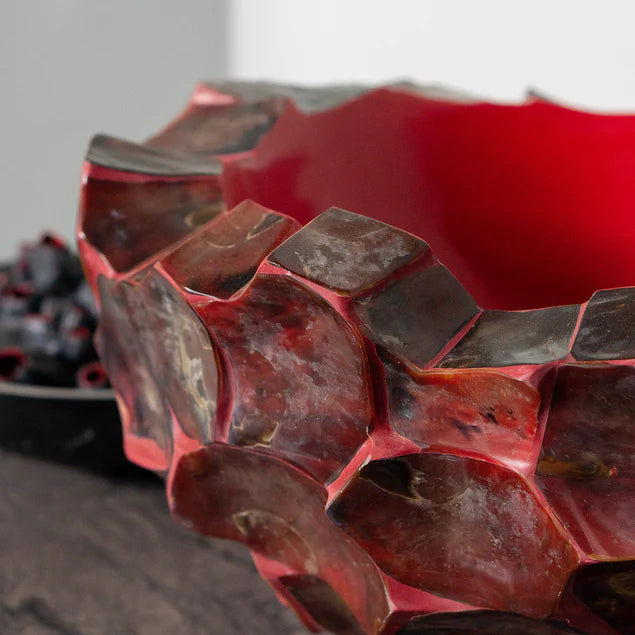 Chisel Bowl, Red Shell By Gold Leaf Design Group | Decorative Bowls | Modishstore - 6
