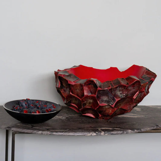 Chisel Bowl, Red Shell By Gold Leaf Design Group | Decorative Bowls | Modishstore