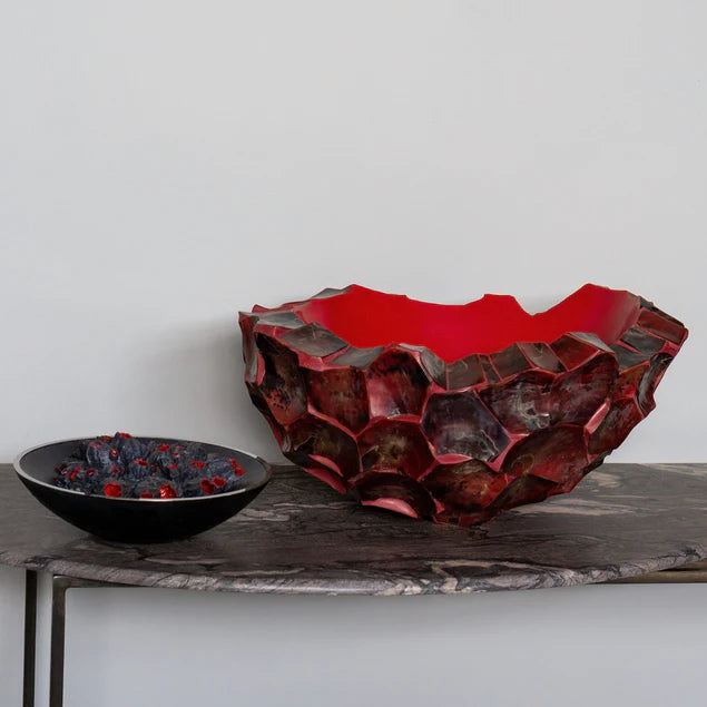 Chisel Bowl, Red Shell By Gold Leaf Design Group | Decorative Bowls | Modishstore
