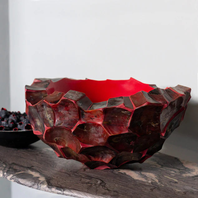 Chisel Bowl, Red Shell By Gold Leaf Design Group | Decorative Bowls | Modishstore - 4