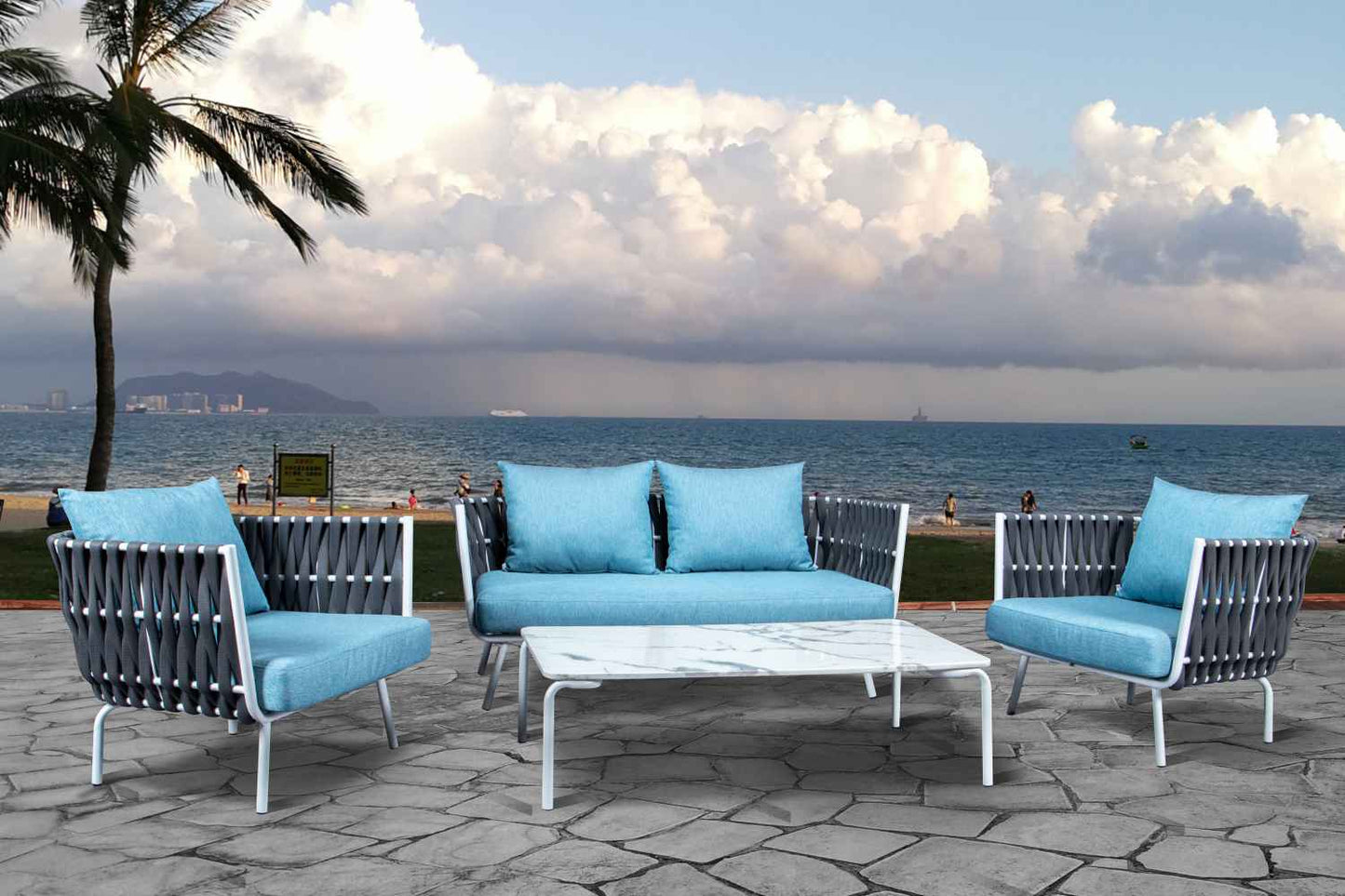LeisureMod Spencer Modern Outdoor Rope Loveseat With Cushions | Outdoor Sofas, Loveseats & Sectionals | Modishstore - 18