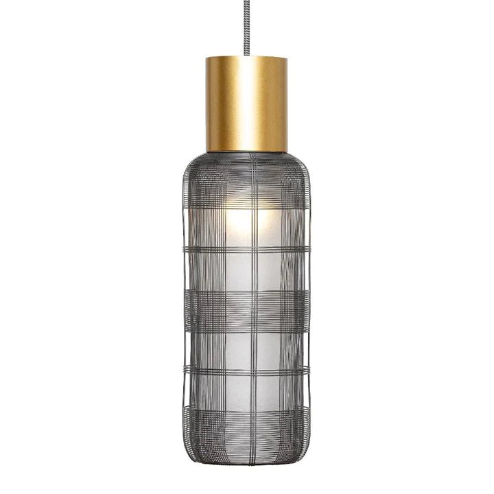 Oggetti Slim Pendant Lamp Dark Gray/Gold | Pendant Lamps | Modishstore