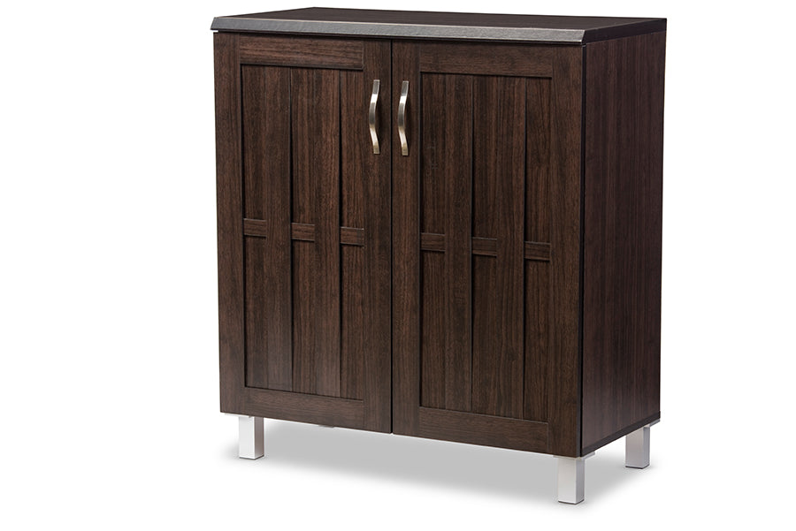 baxton studio excel modern and contemporary dark brown sideboard storage cabinet | Modish Furniture Store-2