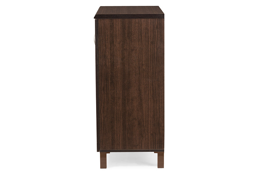 baxton studio sintra modern and contemporary dark brown sideboard storage cabinet with glass doors | Modish Furniture Store-3