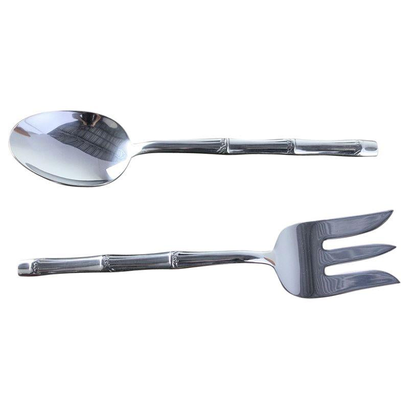 Haussmann Stainless Steel Bamboo Flattened Serving Set | Dinnerware | Modishstore-2