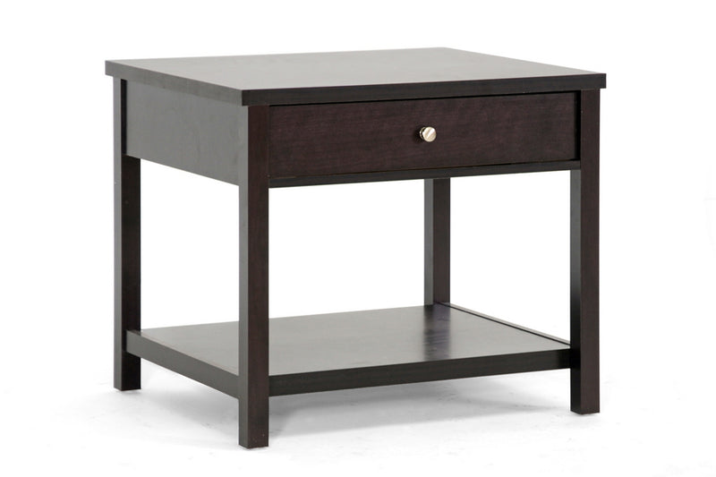 Baxton Studio Nashua Brown Modern Accent Table and Nightstand | Modishstore | Nightstands
