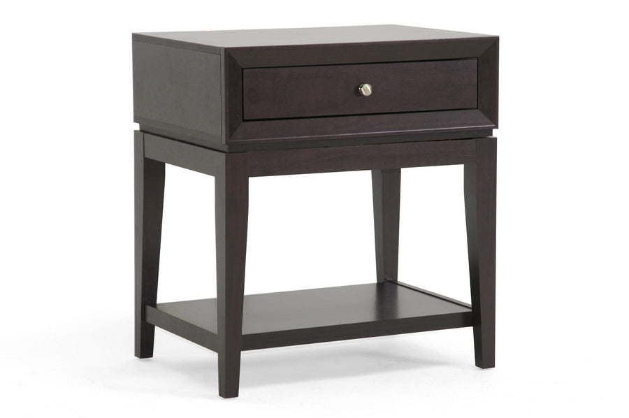 Baxton Studio Morgan Brown Modern Accent Table and Nightstand | Modishstore | Nightstands
