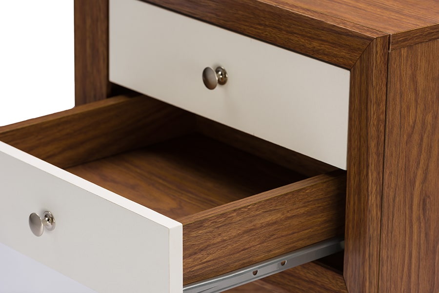 baxton studio warwick two tone walnut and white modern accent table and nightstand | Modish Furniture Store-4