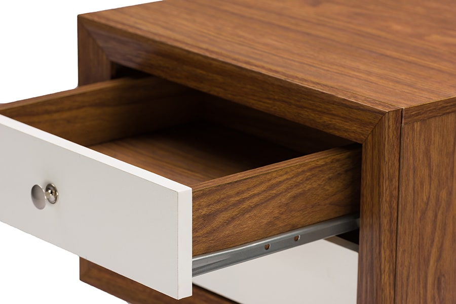 baxton studio warwick two tone walnut and white modern accent table and nightstand | Modish Furniture Store-5