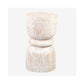 Marlowe Hourglass TeakWood Stool - White Wash by Jeffan | Stools | Modishstore