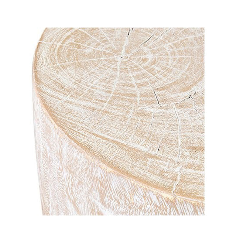 Marlowe Hourglass TeakWood Stool - White Wash by Jeffan | Stools | Modishstore - 2